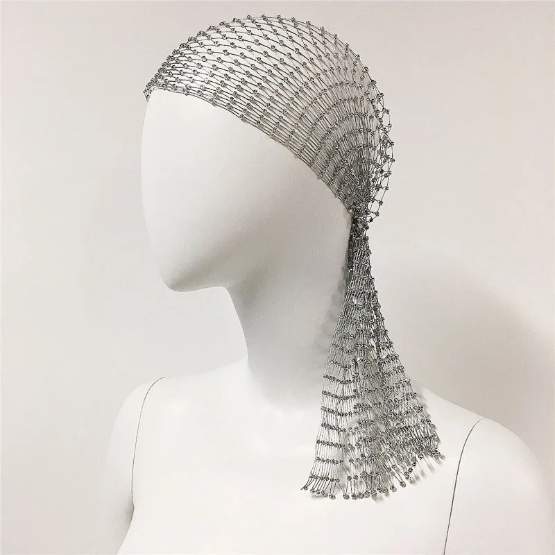 Glänzendes Strass-Netz-Stirnband für Damen, Y2K-Kopfschmuck, Hohlnetz-Stirnband für Musikfestivals, Abschlussbälle und Partys, Haaraccessoires – Detail 6