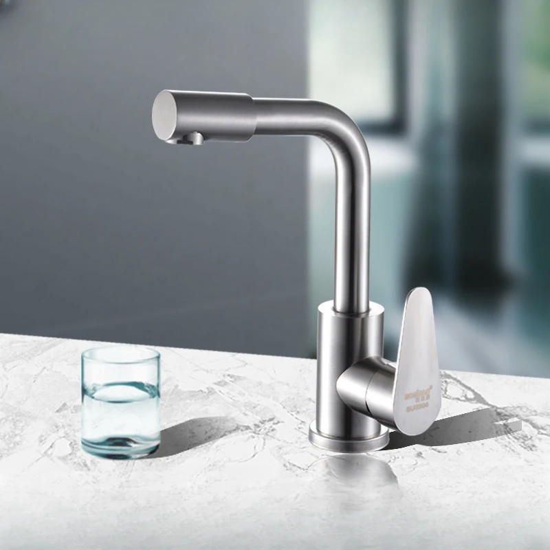 

The sink can freely turn the low bend pipe single hole kitchen faucet