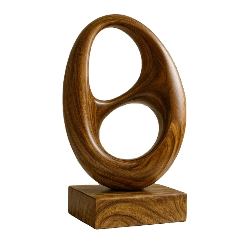 ✿d Abstract Wooden Sculpture Handmade Home Decor Accent Minimalist Abstract Wood Hand-Carved Wood Sculpture