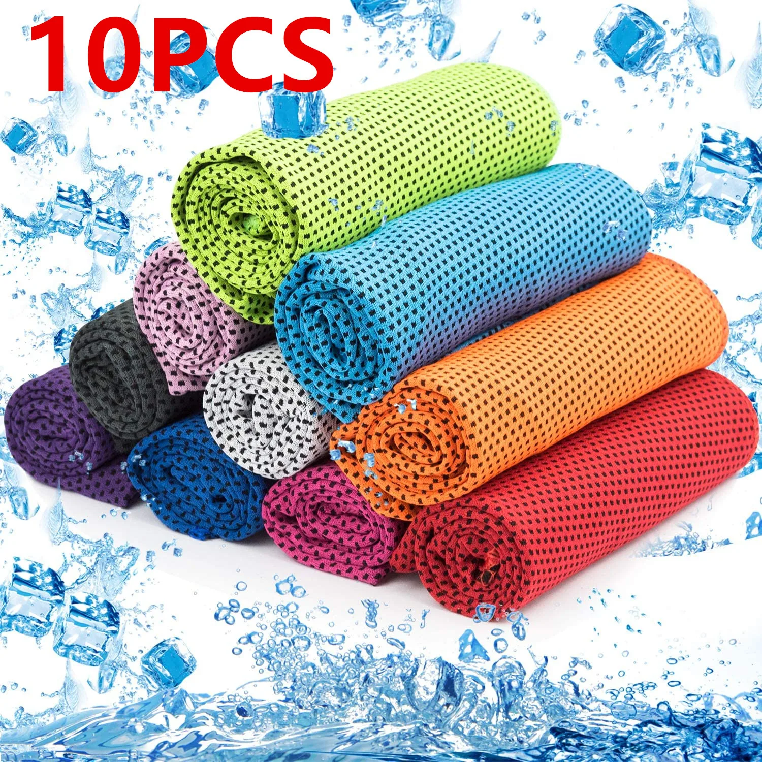 Serviette rafraîchissante en microcarence pour entraînement, serviette de glace pour le cou, serviette douce et respirante, serviette fraîche pour