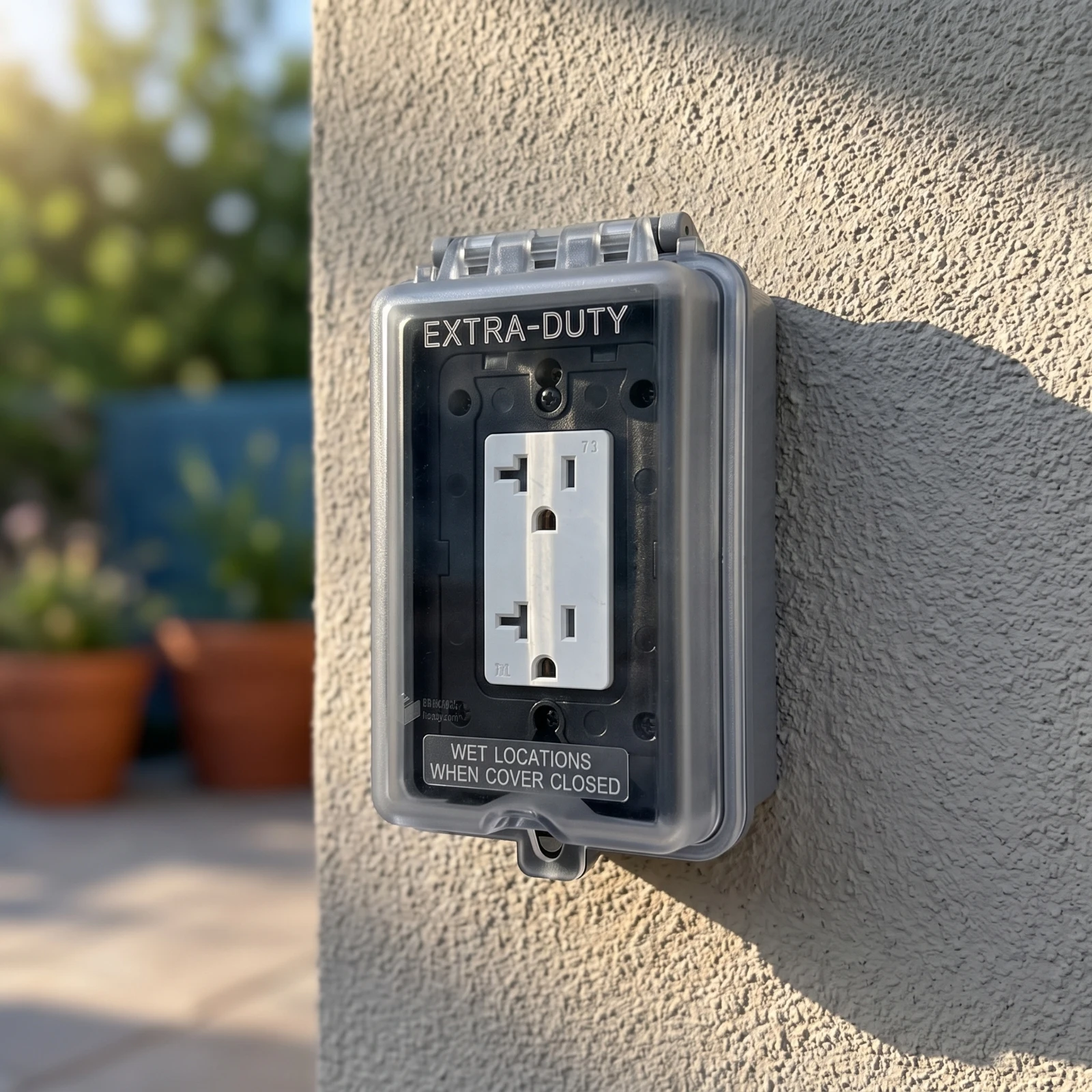 Extra Duty Outlet Cover Flame-Retardant Outlet Box with Cover Weatherproof Enclosure Long-Lasting Replacement for Electricians