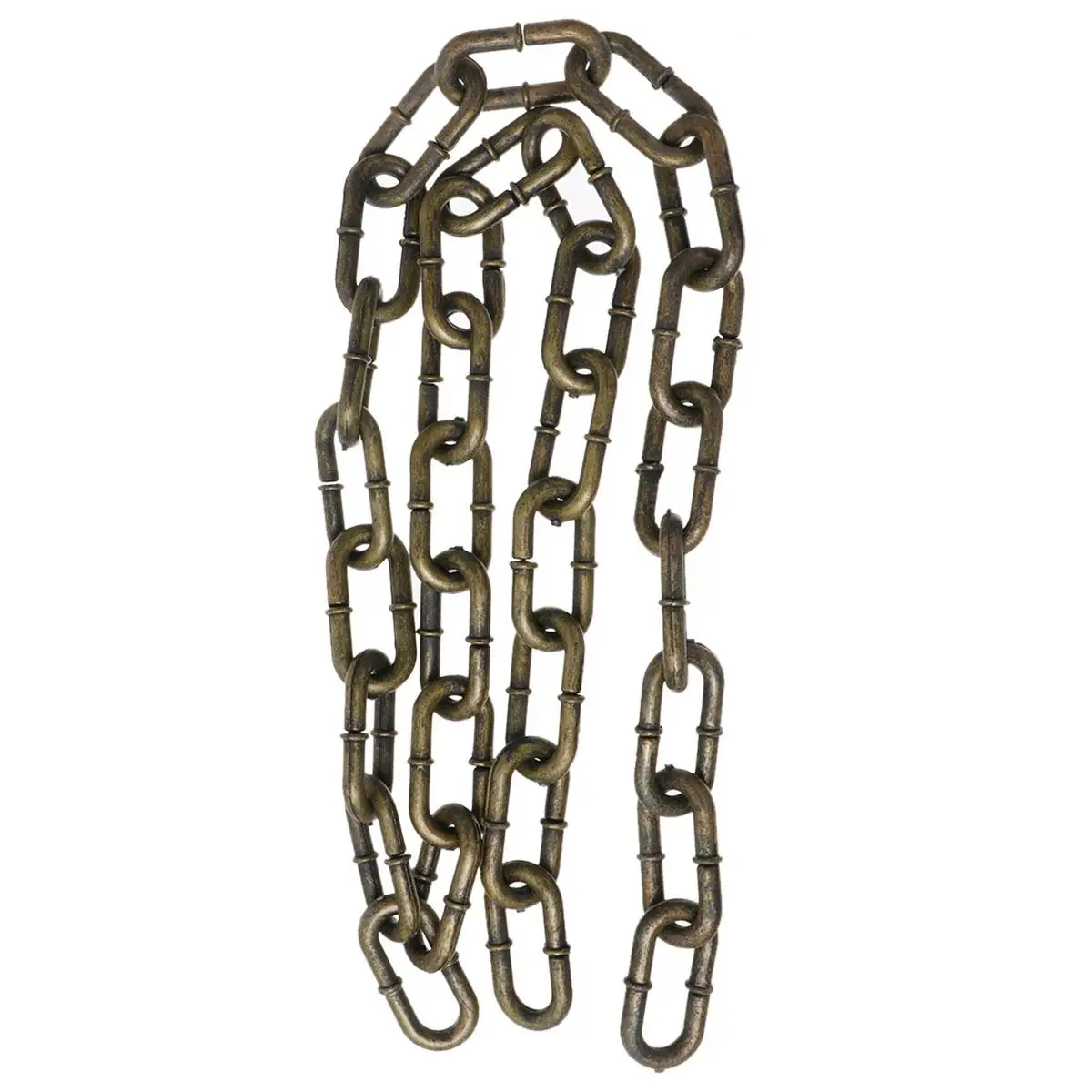 

Rustic Iron 1M Plastic Chain Prop Gold Plastic Halloween Costume Prop Decorative FetterHaunted House Layout Party