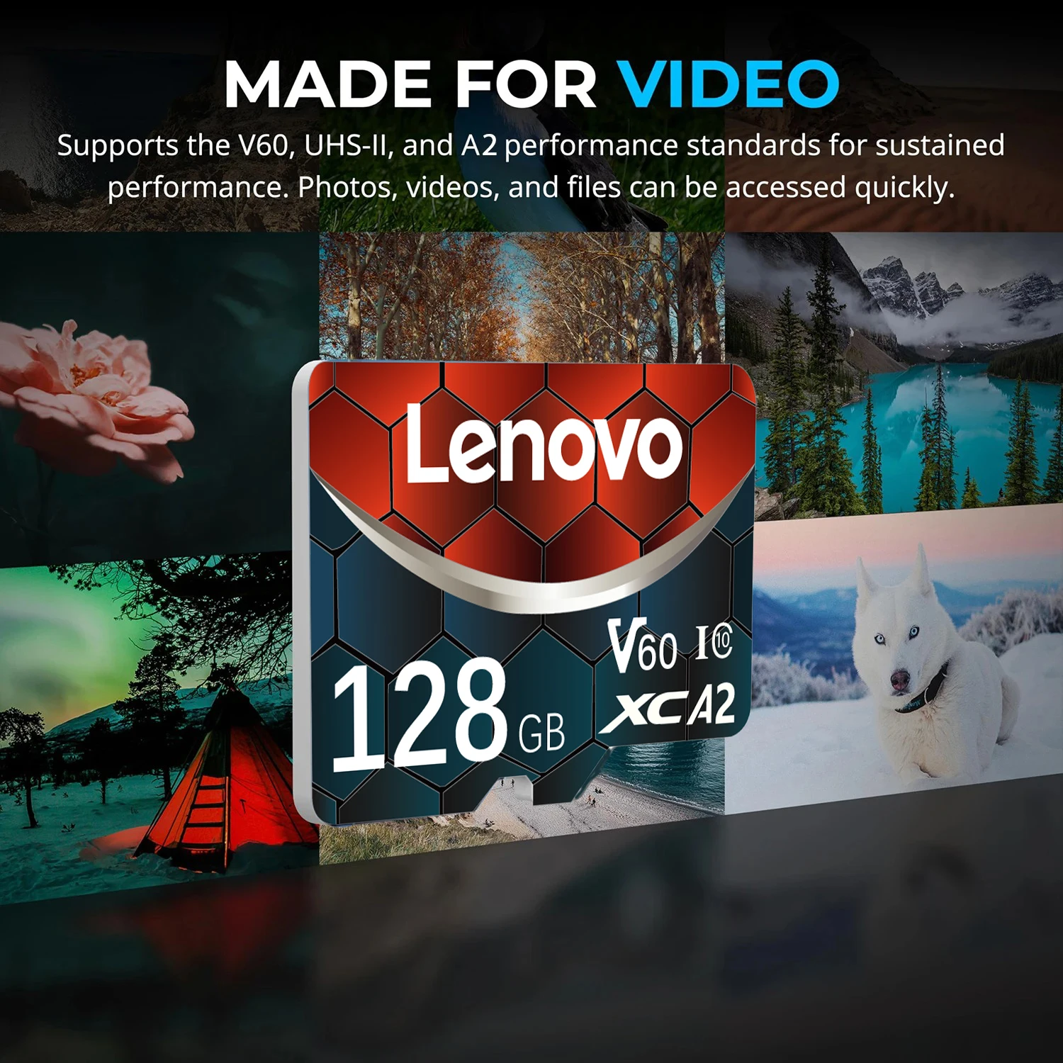 Lenovo Memory Card Class10 High Speed V60 U3 TF Flash Card For DJI Mavic Drone GoPro Camera With Adapter 64GB 128GB 256GB 512GB view 5