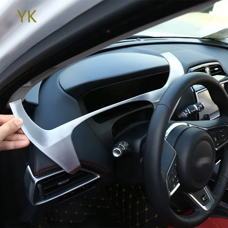 

For Jaguar F-Pace F Pace X761 2015-2019 ABS Silver Car Dashboard Frame Cover Trim Sticker Interior Car Accessories