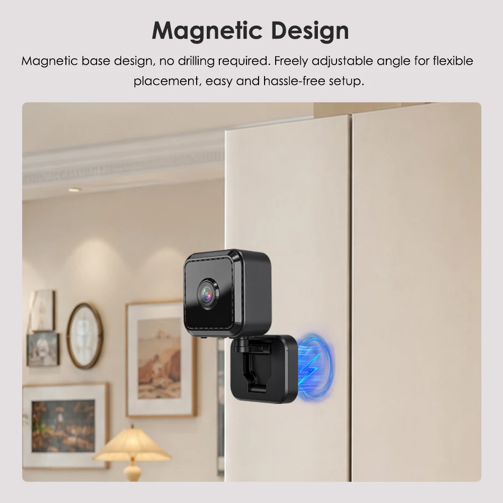 New Mini 4K WiFi Security Camera Full HD Wireless Magnetic Surveillance Cam Motion Detection Infrared Night Vision Home Monitor