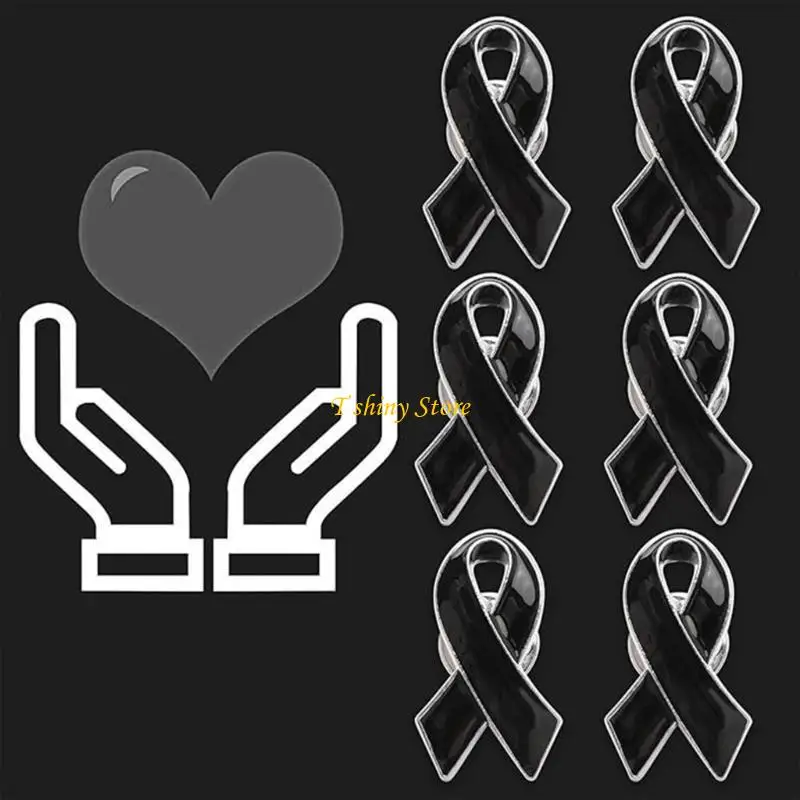 N58F Womens Jewelry Enamel Ribbon Brooch Pin Surviving Breast Cancers Awareness Hope Lapel Buttons Badges