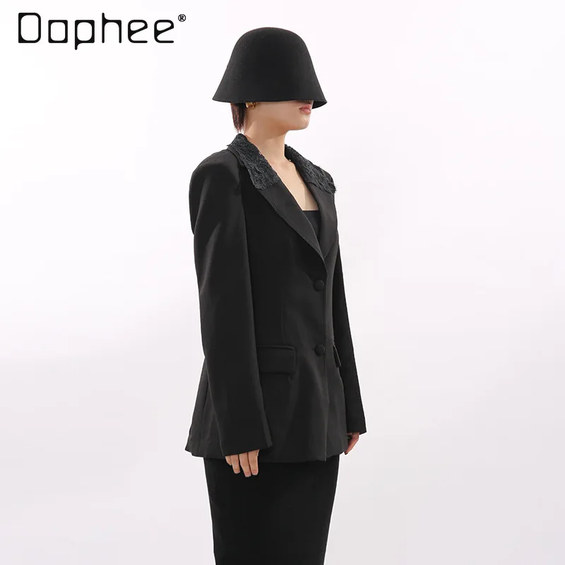 جديد خريف 2025 سترات مثيرة للفتيات المثيرة بتصميم عتيق للتخسيس الراقية من الدانتيل بدون ظهر للنساء سترة عصرية فريدة من نوعها OL