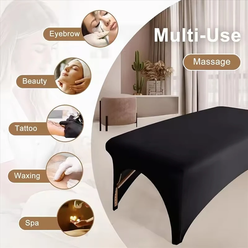 Hochelastische Schönheitssalon-Tischdecke Atmungsaktives Dehnbares Passgenaues Massageliegen-Laken Maschinenwaschbare Einfarbige Spa-Tischdecke – Detail 3