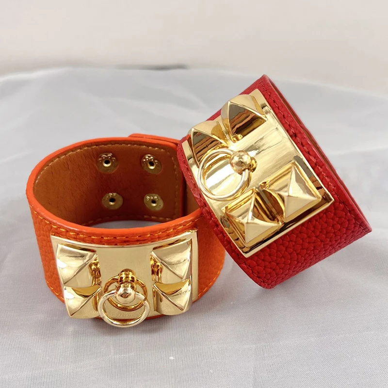 High Quality 10 Color Style Wide PU Leather With Stainless Steel Bracelet For Men Women Brand Jewelry Gift