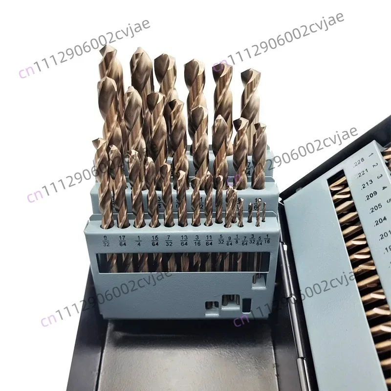 115 Piece Cobalt M35 Drill Bit Set High Speed Steel Twist Jobber with Number Letter Gauge Index Storage Case