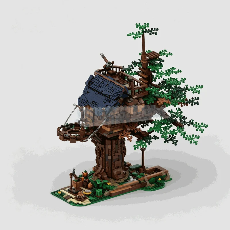 2374PCS Woodland Tree House Building Blocks Nature Cabin Model DIY Assembly Set Creative Architecture Display Collection Gifts