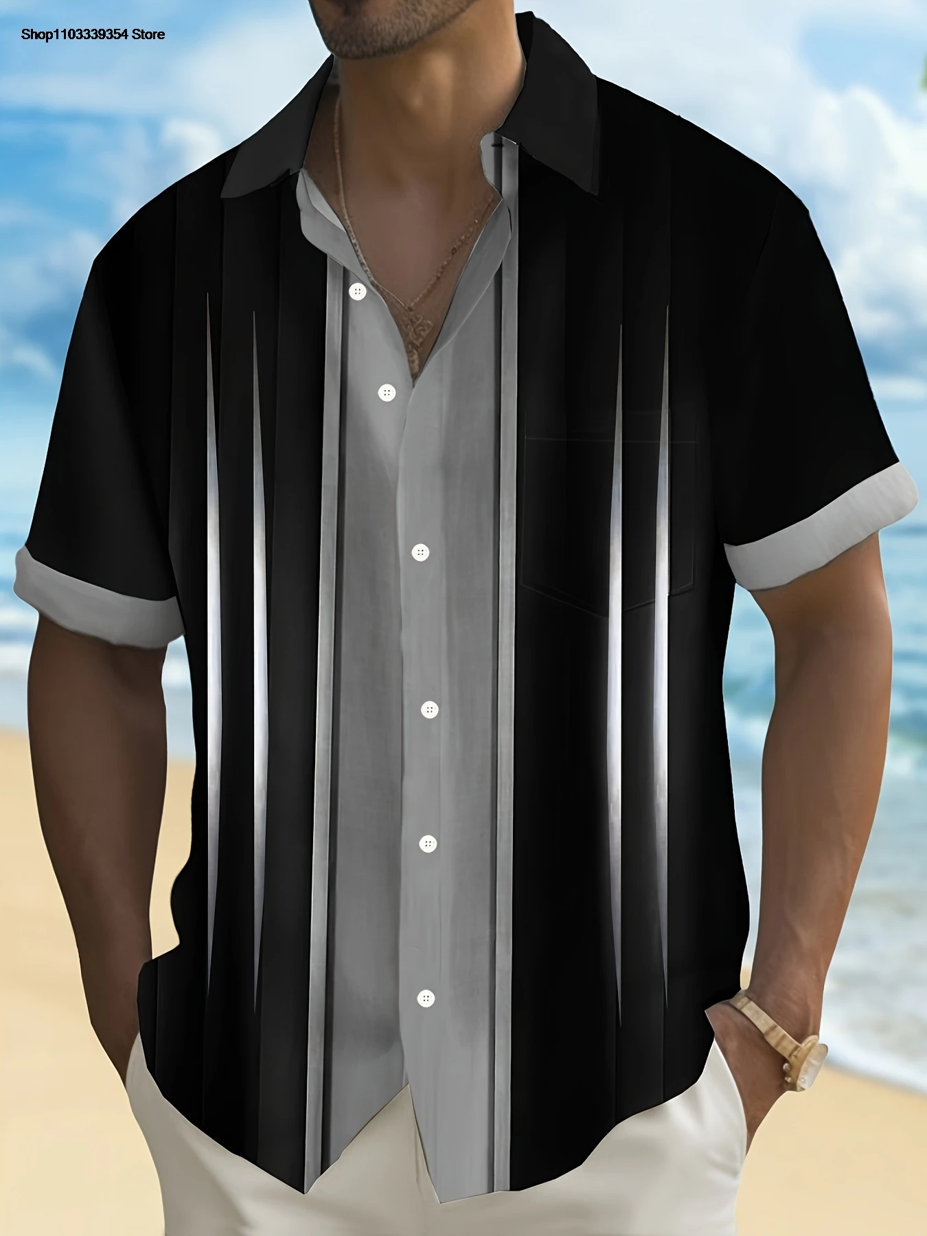 Fashion Simple stripes 3D Printed Men's Shirt For Men Tops Summer New Graphic T-Shirts Fashion Casual Oversized  Men's Clothing