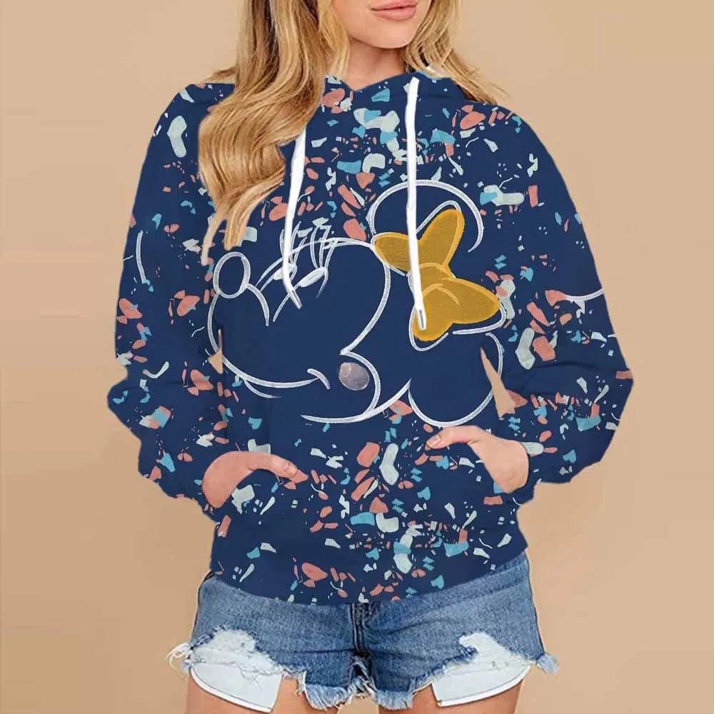 Disney Christmas Mickey Mouse Minnie Hoodie Dress Fashion Disney Sweatshirt Sweatshirt Dress Allover Printed Hoodie for Women