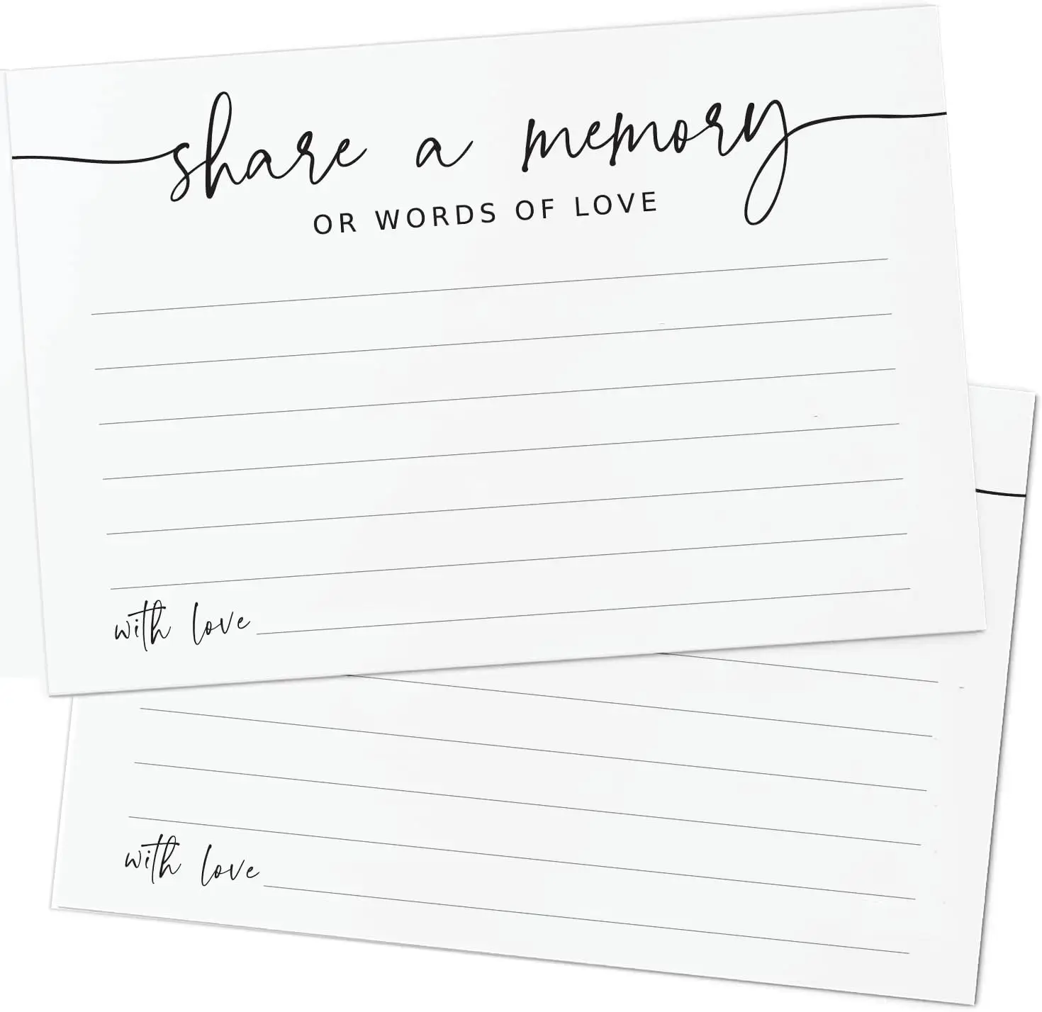 

Набор из 50 минималистичных карточек для памятных событий: праздников, похорон, мемориалов, дней рождения, выпускных и девичников - 4 x 6 дюймов.