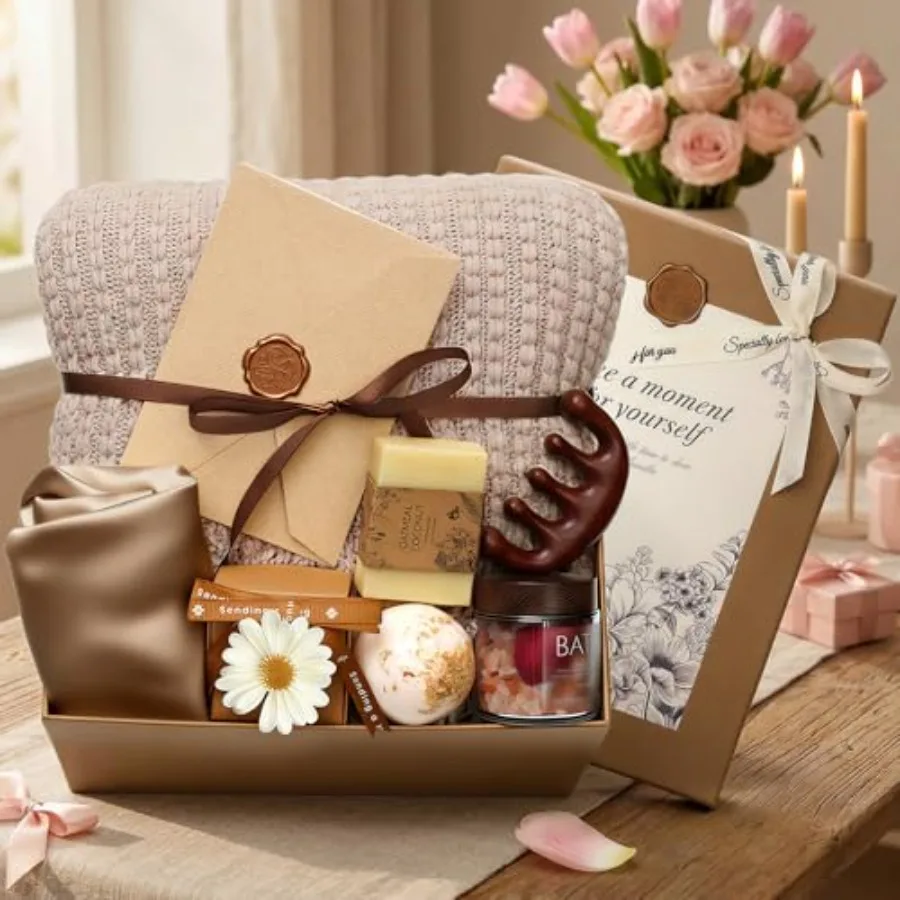 

Self Care Gifts Baskets for Women Relaxing Spa Care Package for Women Mother's Day Birthday Gift Get Well Soon Gifts Baskets Th