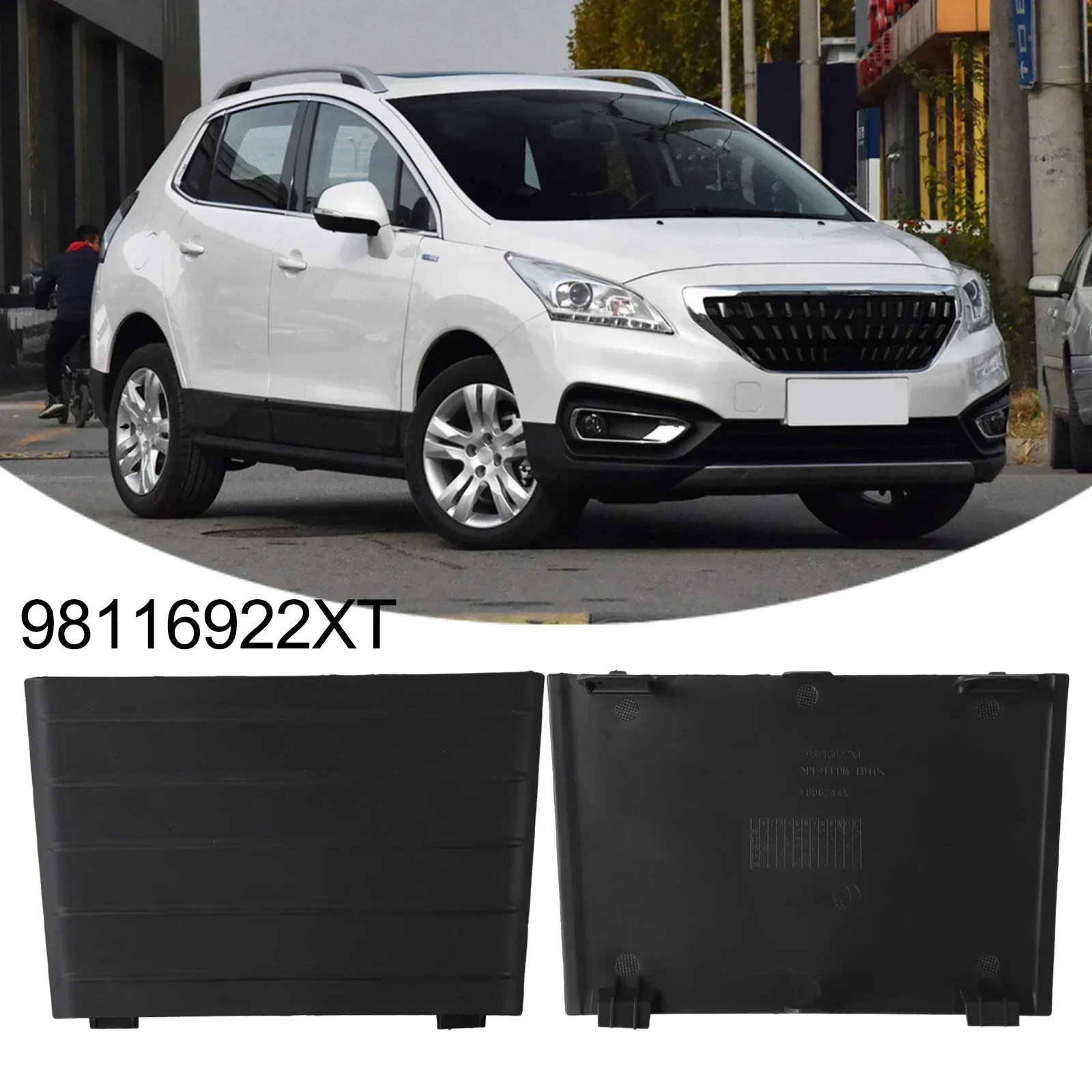 For Peugeot 3008 5008 2016-19 Car Bumper Lower Center Grille Cover Black Bumper Protective Part 98116922XT