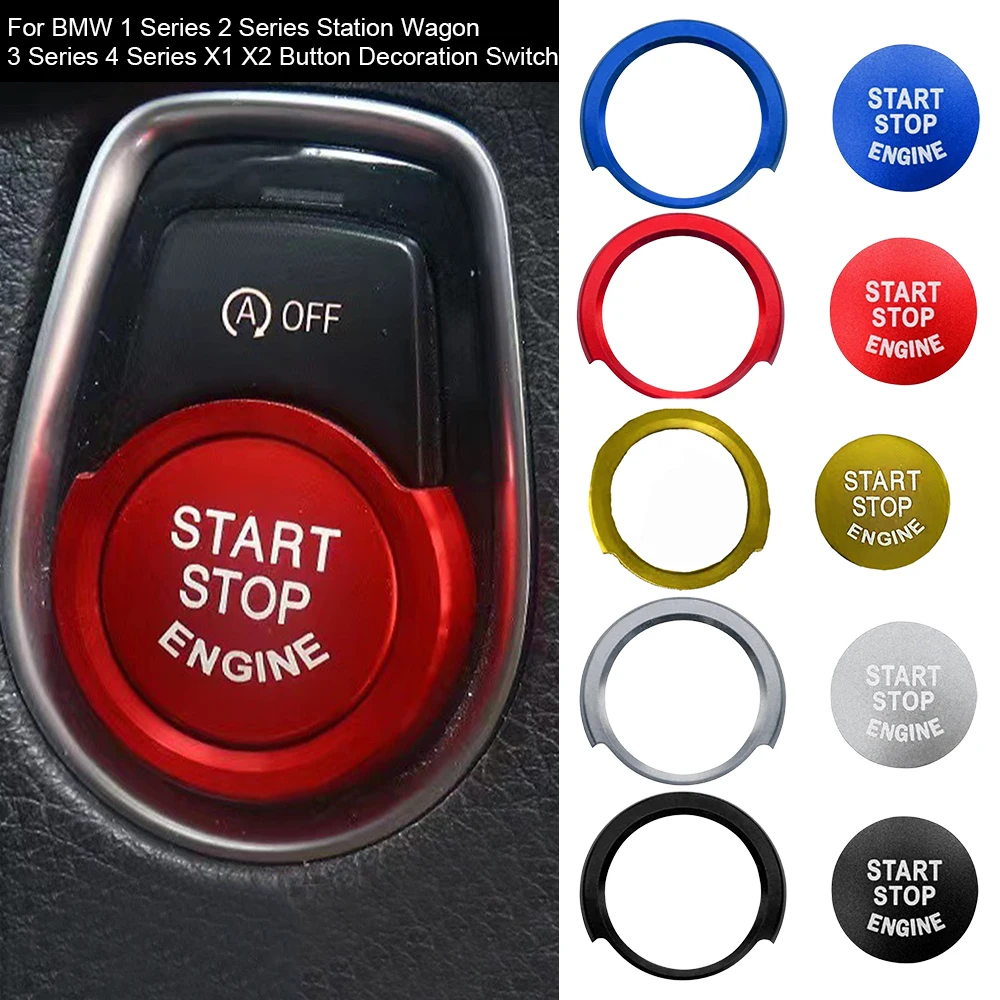 

Car Ignition Key Trim Stickers Engine Start Button Decor Accessories for BMW 1 2 3 4 Series X1 F48 F20 F21 F30 F32 F33 F34 F36