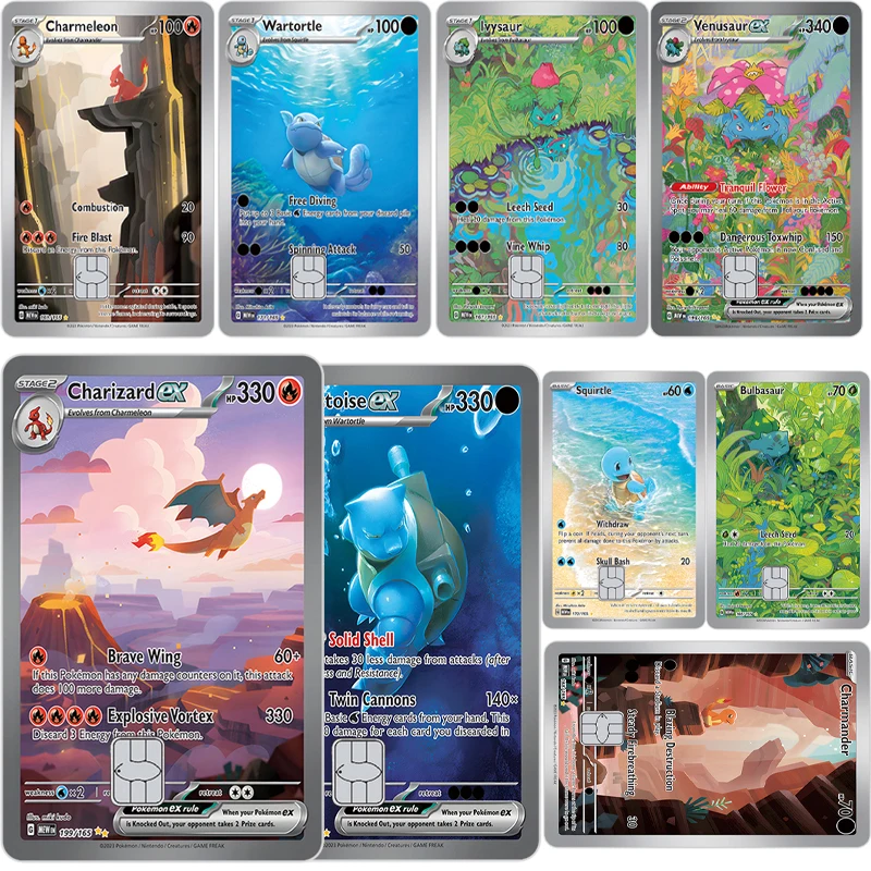 

Наклейки-скины для банковских карт (Дебет/Кредит) с персонажами аниме: Бластайз, Чаризард, Венусаур, Чармандер. Защитная пленка для карт Visa/Дебет/Кредит. Подарки.