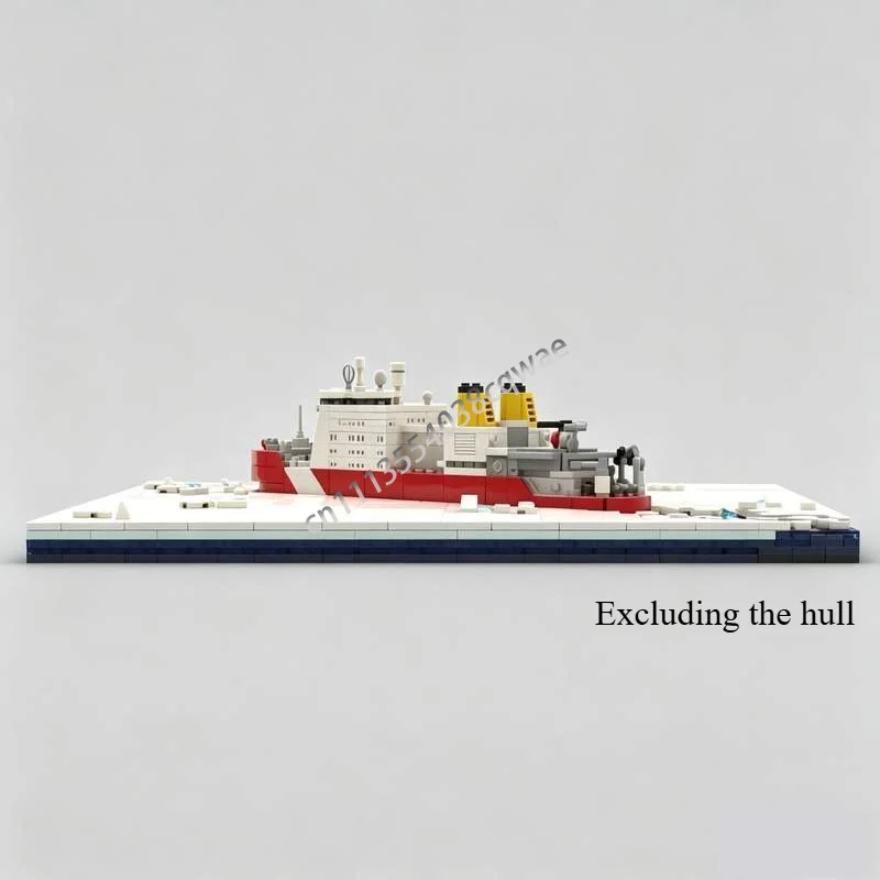 1558PCS Polar Icebreaker Ship MOC Diorama Building Blocks Model Custom Puzzle DIY Assembly Educational Toy Display Popular Gift