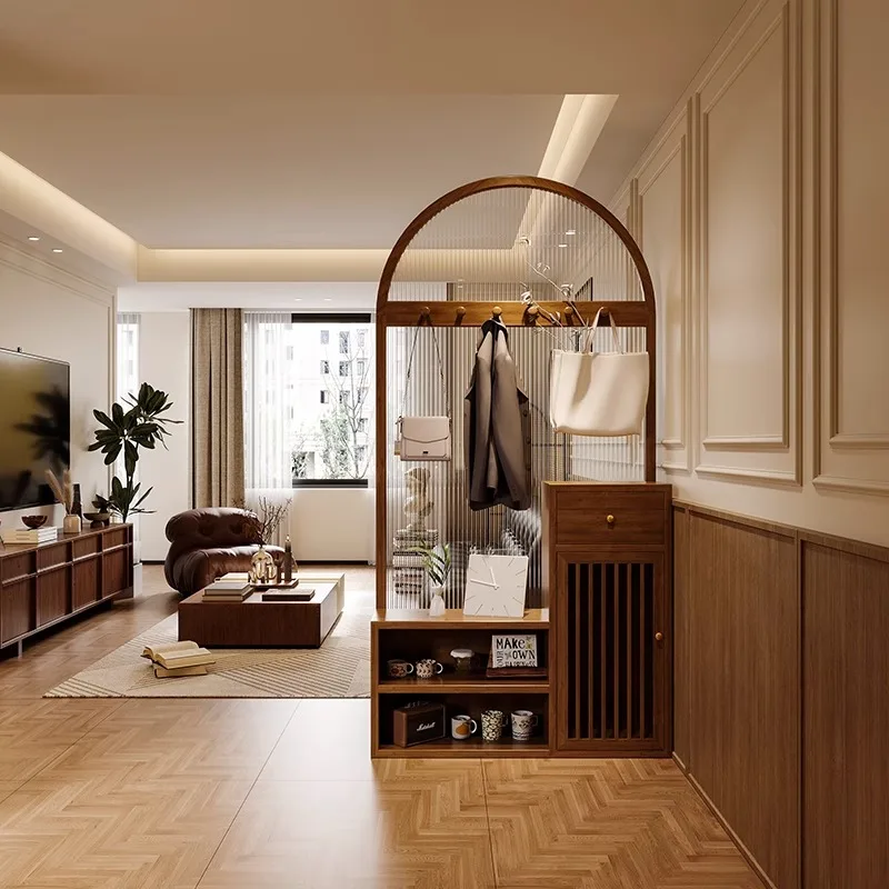 ภาษาฝรั่งเศสคํายุคกลางเสื้อผ้าตู้ห้องนั่งเล่นไม้รองเท้าแขวนเสื้อผ้าแบบบูรณาการสไตล์ห้องนั่งเล่นเฟอร์นิเจอร์ภายในบ้าน
