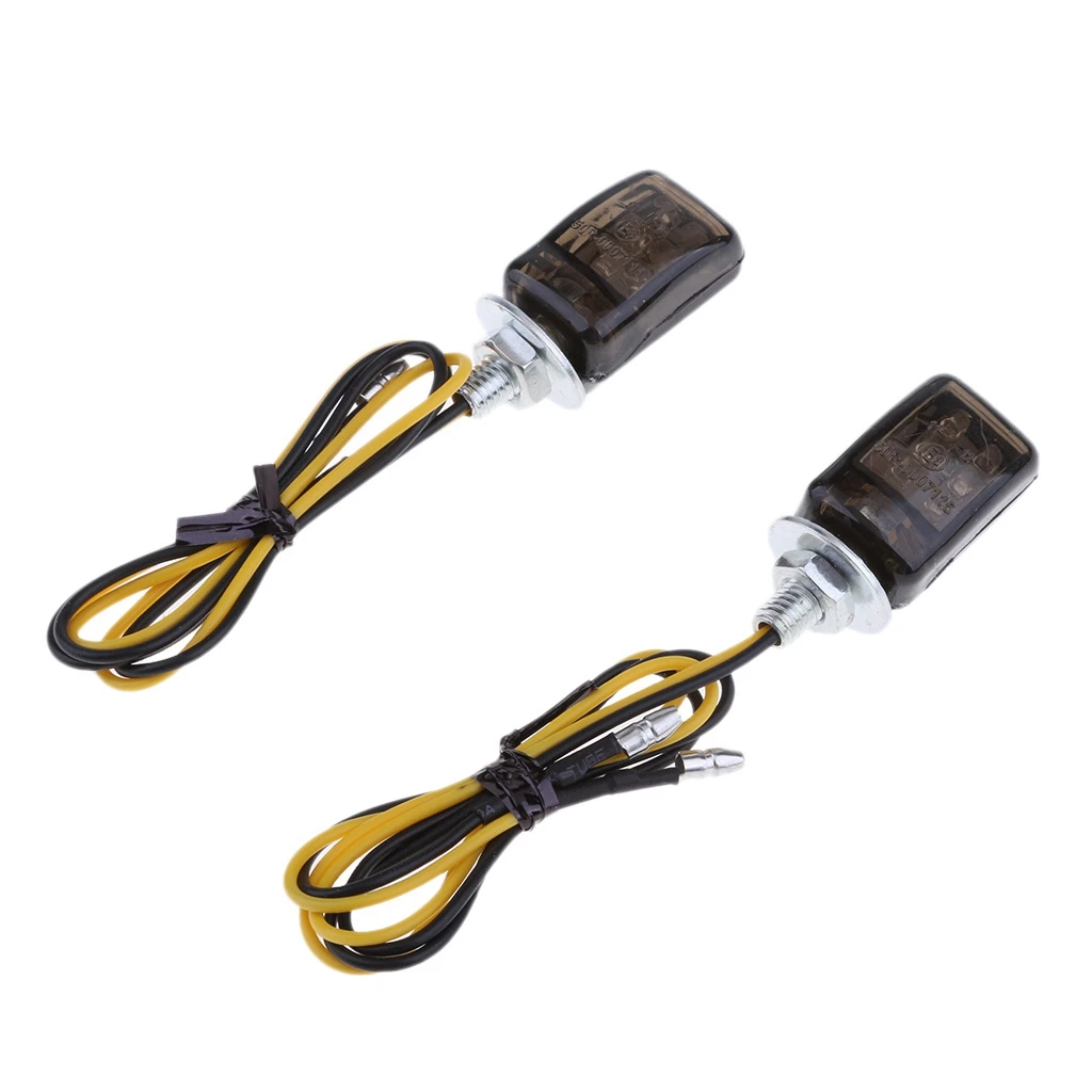 2Pcs Universal LED Black Mini Tiny Small Indicators Turn Signals Motorcycle Motor Bike for Yamaha