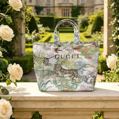 Gucci’s bag Tiger Print Small Canvas Tote Bag Vintage Jungle Style Mini Handbag Shopping Bag Luxury Fashion Accessory For Daily