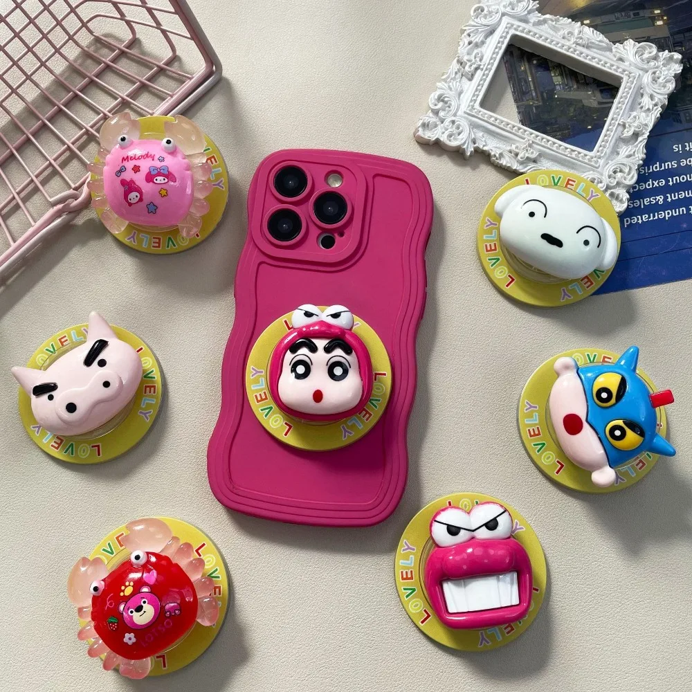 

Crayon Shin-chan Iphone Accessories Cartoon Mobile Phone Grip Phone Holder Magnetic bracket portable Mobile phone decoration