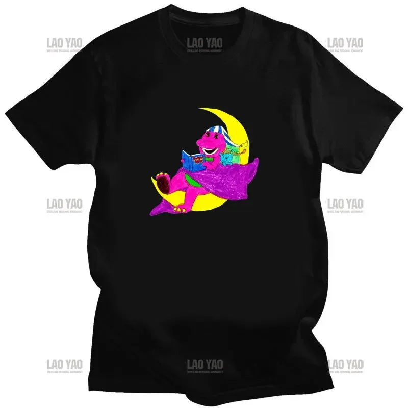 2023 Summer New Cartoon Animated T-shirt Barney and Friends Cartoon Fun Graphic TeeTop Crewneck Short-sleeved T-shirt Clothing