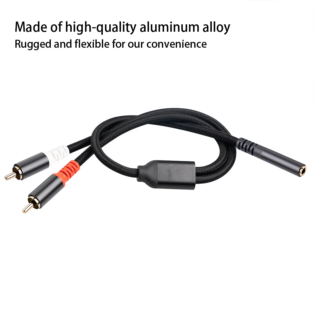 3.5mm Female to 2 Audio Male Adapter Cable Portable Flexible Noise Reduction Tablet Notebook Computer Adaptor Accessories