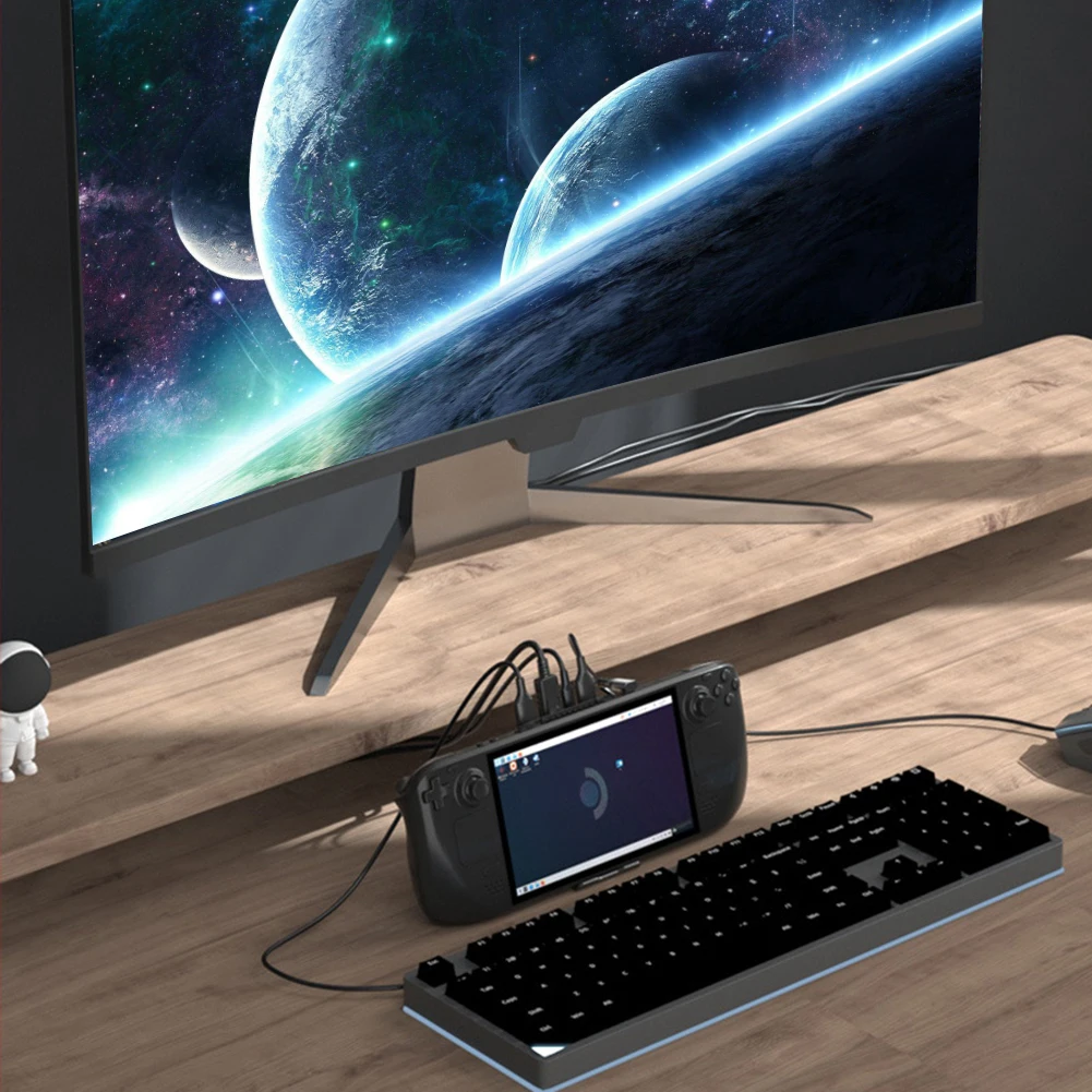 5 in 1 Dock Holder Hub 100W PD3.0 Charging Base USB-C Dock Stand HDMI-Compatible 2.0 4K@60Hz 10Gbps for Steam Deck/ROG Ally
