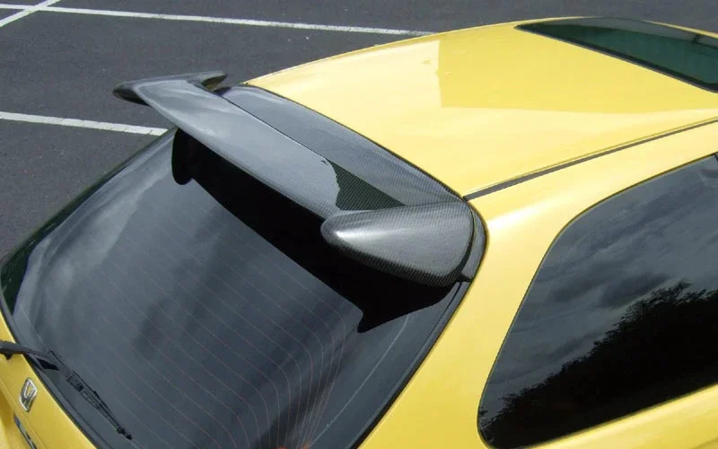 Carbon Fiber Spoiler Glossy Finish Rear Trunk Wing Racing Boot Lid Kit Drift Car Part Trim Fit For Honda EK Civic Type-R 96-00