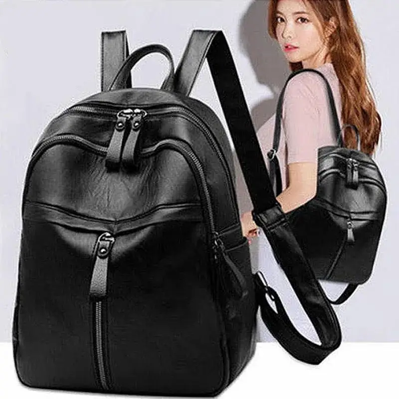 Women Large Capacity Backpack Purses High Quality Leather Female Vintage Bag School Bags Travel Bagpack Ladies Bookbag Rucksack