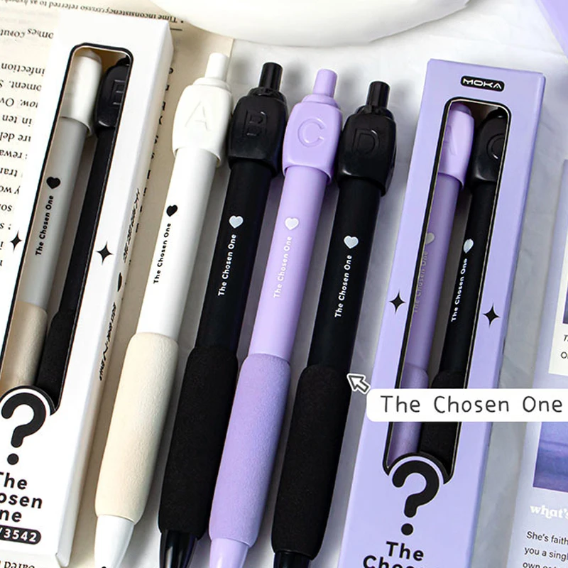 2Pcs Ins Rotation Answer Gel Pen Novelty Decompression Rotating Gel Pen 0.5mm Quick Drying Ballpoint Student Stationery Gifts