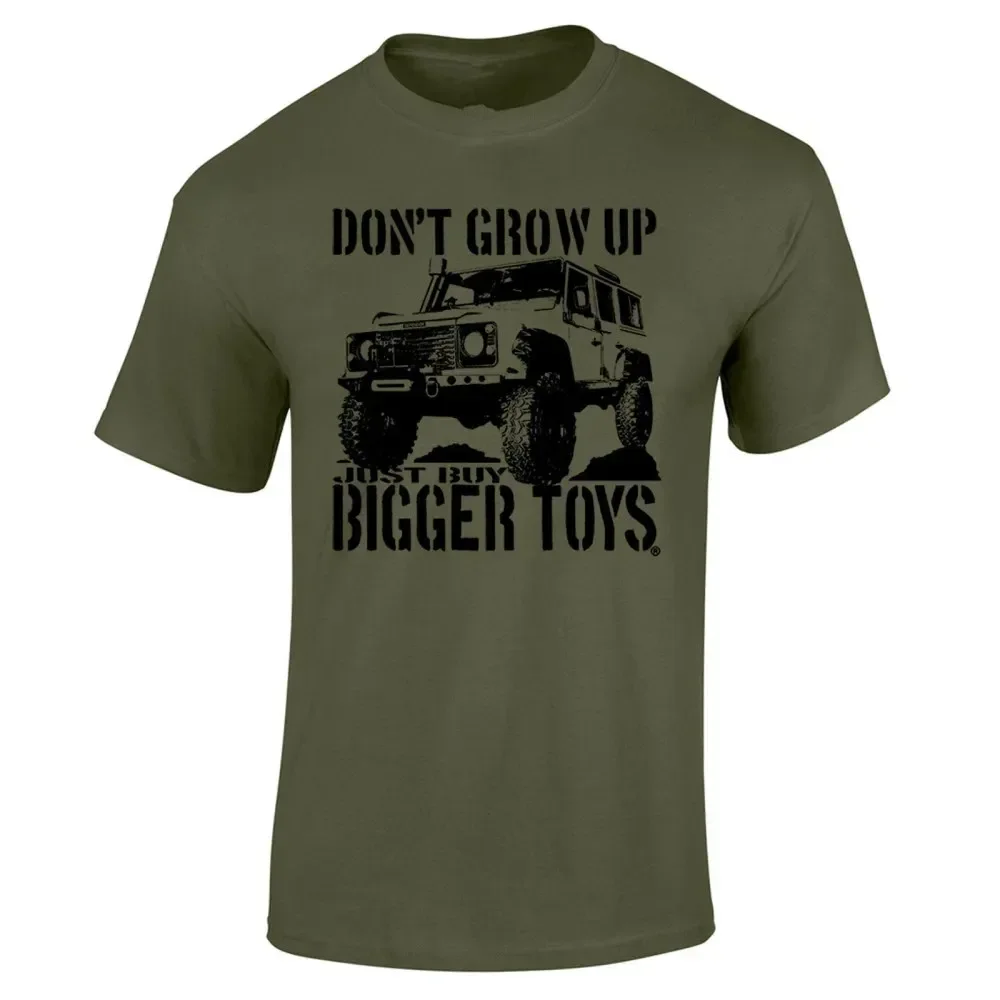 Men T-shirt Funny 4X4 Off Road Mudding Men's Cotton O Neck TShirt Don't Grow Up Just Buy Bigger Toys clothing harajuku summer