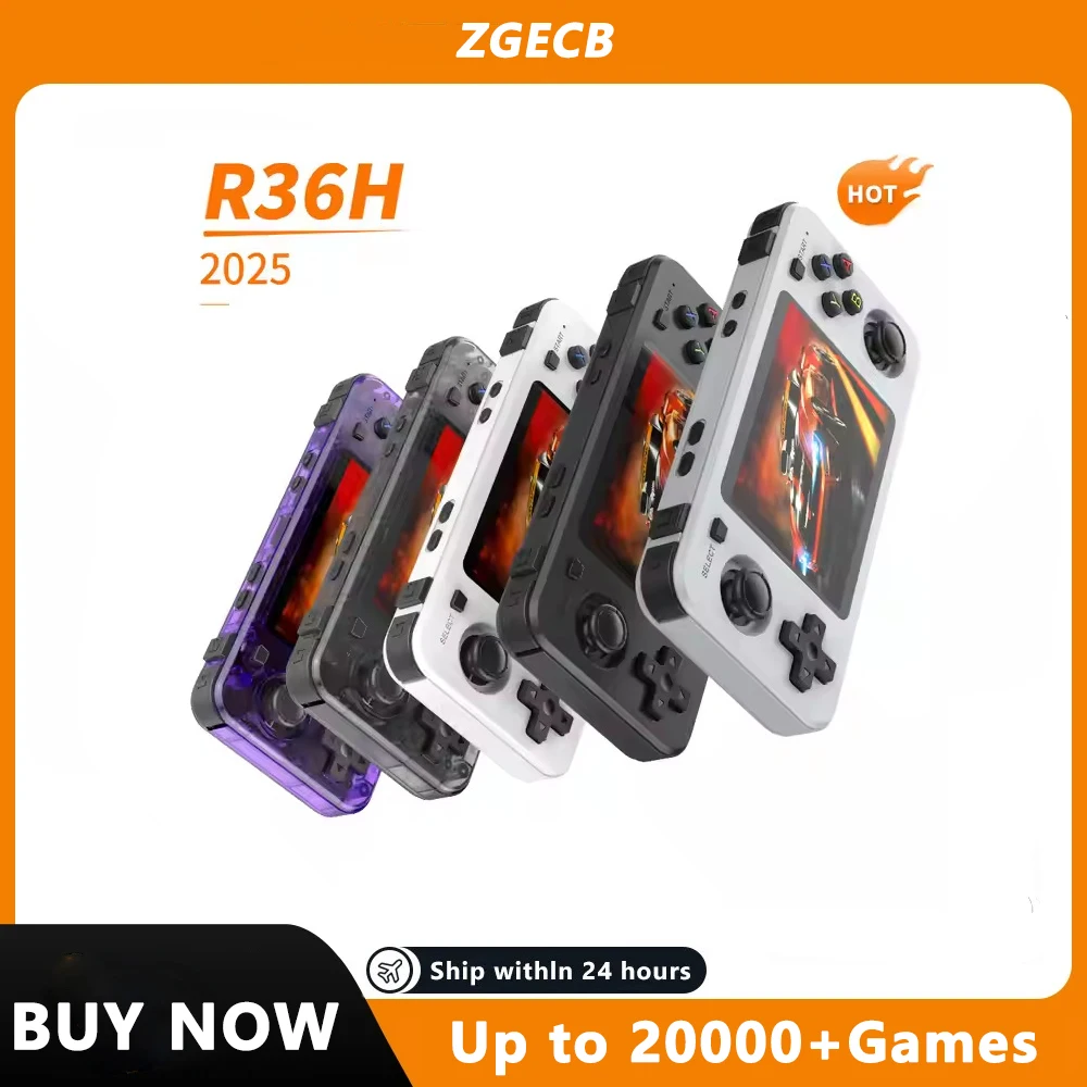R36h console portátil retrô sistema linux de código aberto consoles de jogos clássicos tela ips de 3,5 polegadas 64g reprodutor de vídeo portátil