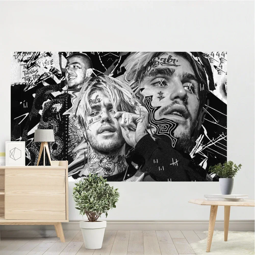 Lil Peep Rapper Tapestry Wall Hanging Tapiz 3D Printing Carpet Fashion Art Bohemian Wind Hippie Bedroom Decor