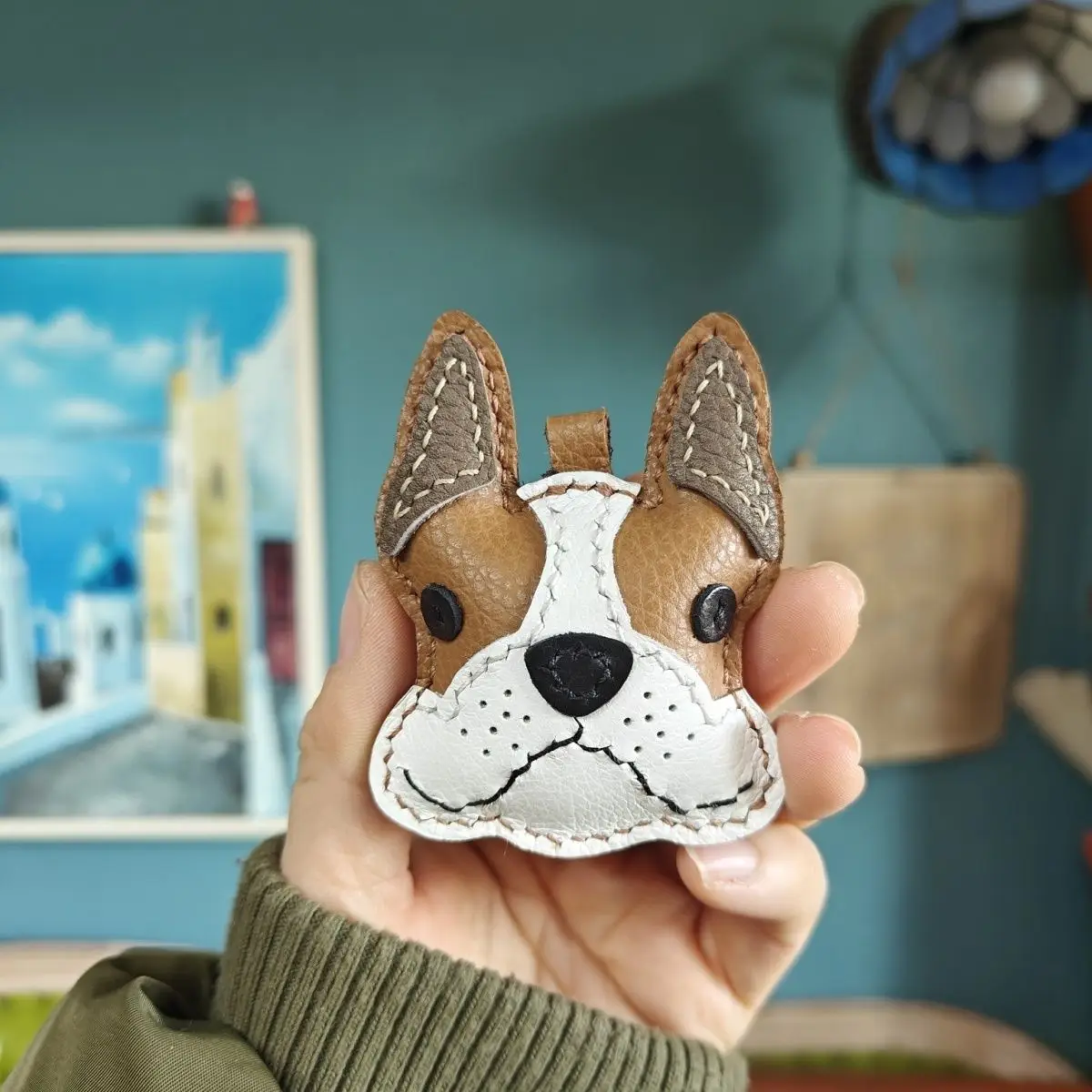 

Шиба-ину из натуральной кожи вешалка для медведя собака животное мультяшный брелок милый щенок мультяшная сумка аксессуар кулон сумки орнамент