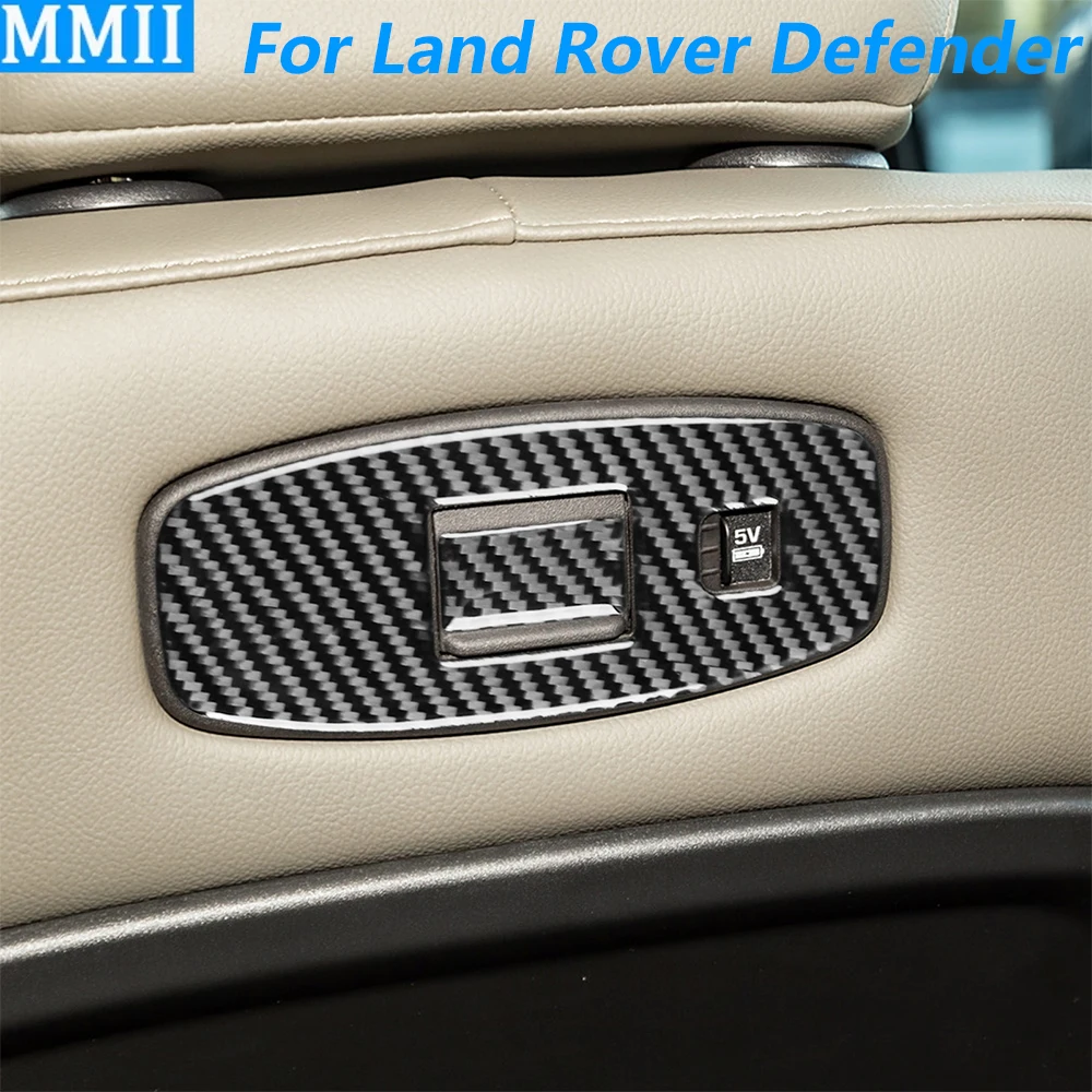 

Накладка на панель заднего порта зарядки из углеродного волокна для Land Rover Defender 2020-2025, аксессуары для автомобиля, декоративная наклейка