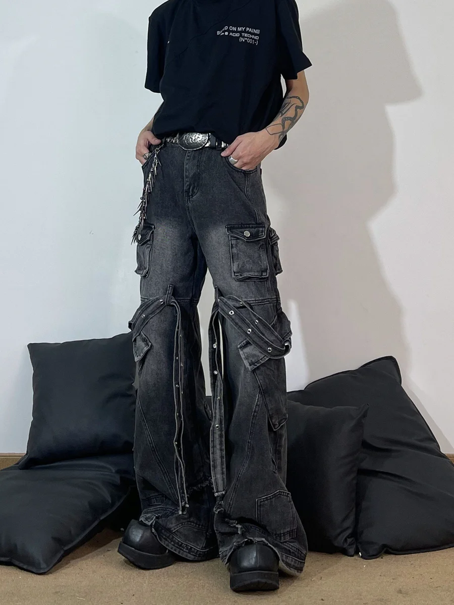 

American Sle Heavy Du ket Workwear Jeans Men's Apy Long Pants Straight Leg Loose Fit Jeans Casual Youth ular