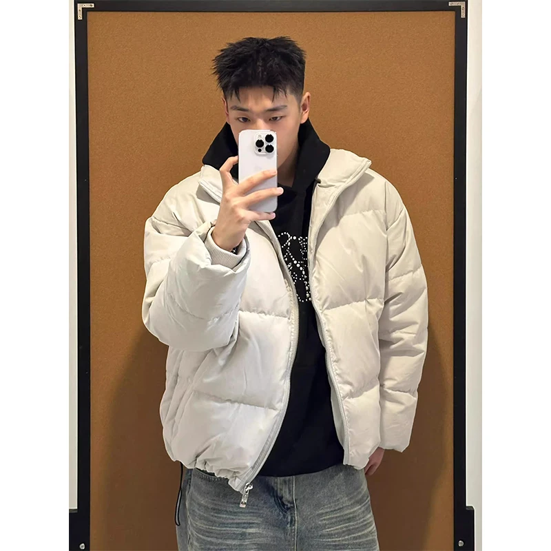 

Утепленная мужская куртка-бомбер с воротником-стойкой, пуховик, хлопковая верхняя одежда, теплая, ветрозащитная, на молнии