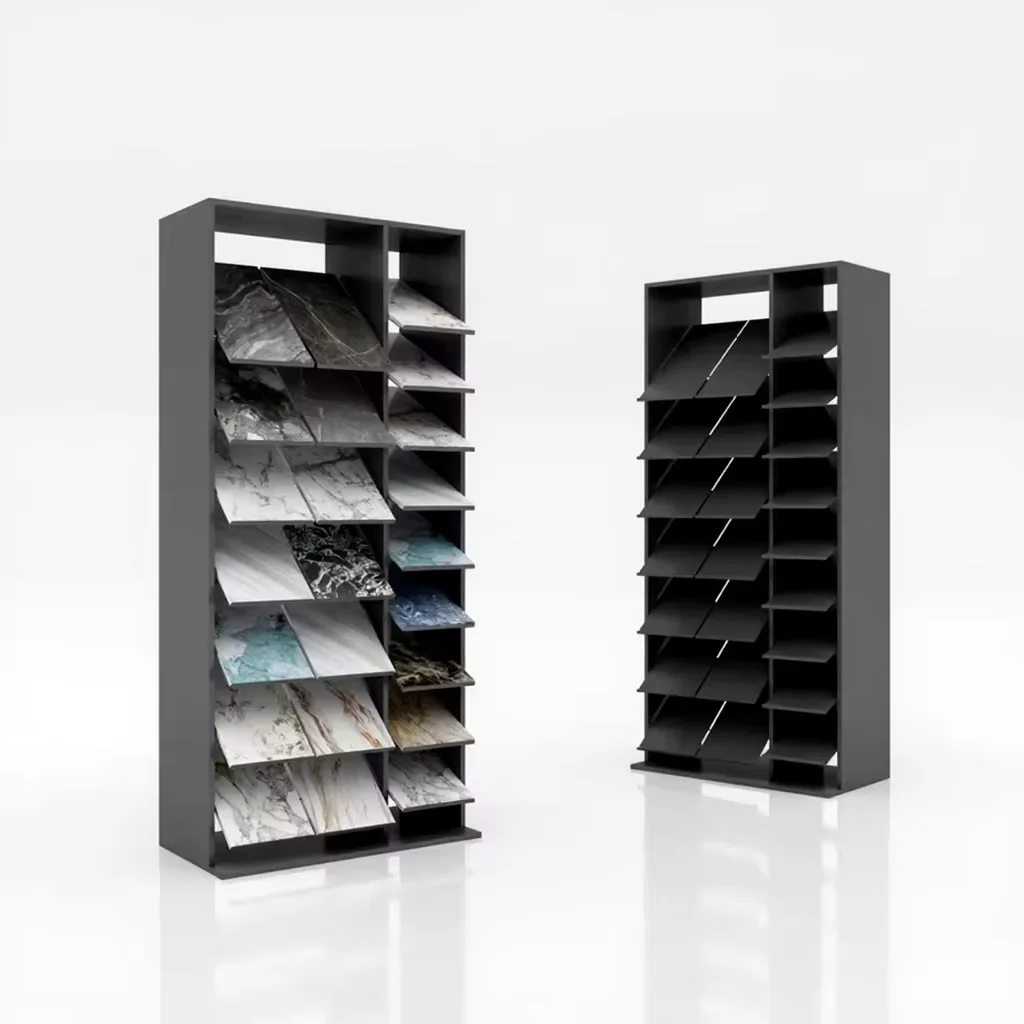 

&c High-End Matte Lamination 2mm Luminous Waterfall Slab Marble Quartz Sample Mineral Stone Display Rack Combination Advertising