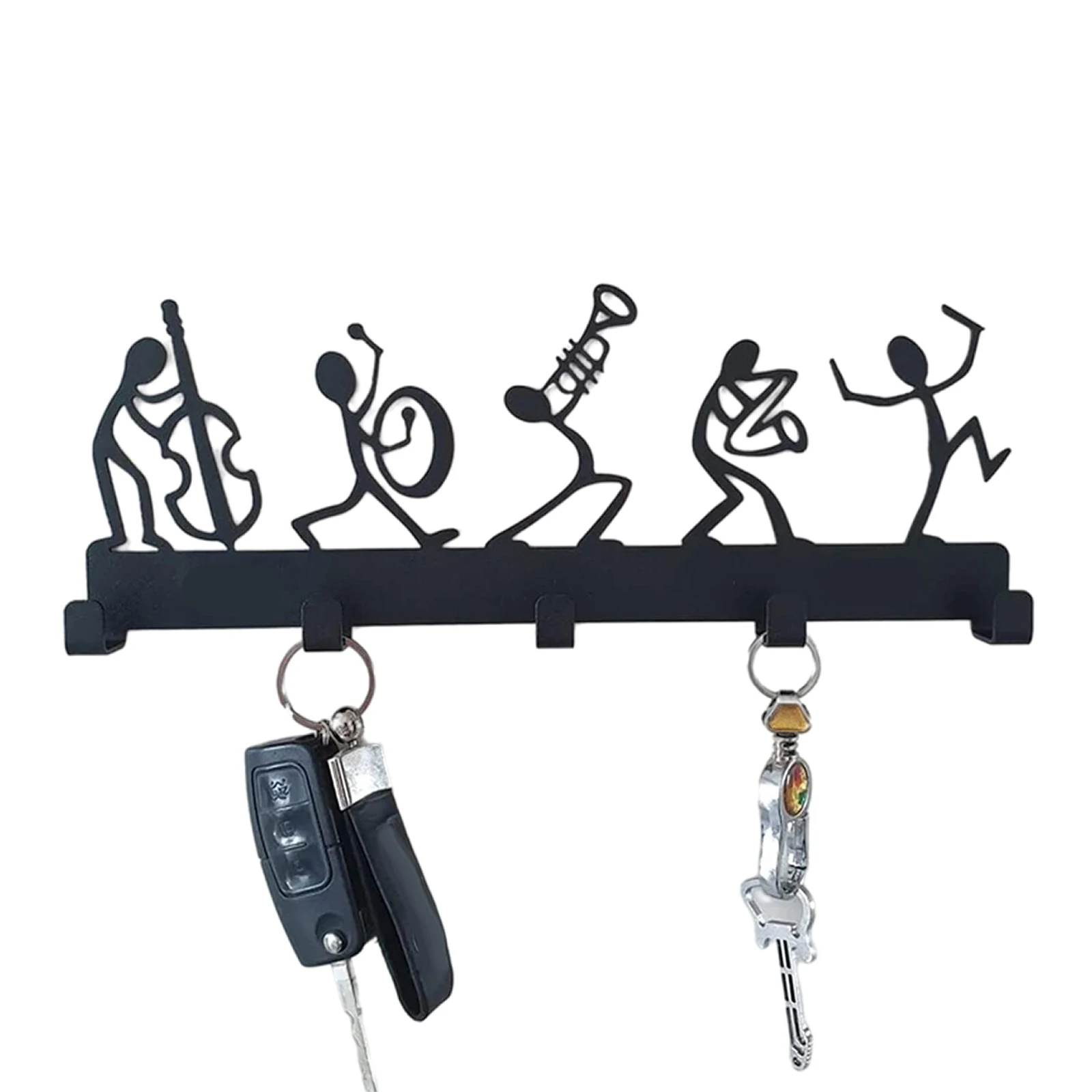 Symphony Orchestra Key Holder Self Adhesive Back Wall Key Hooks Door Back Hook Coat Rack