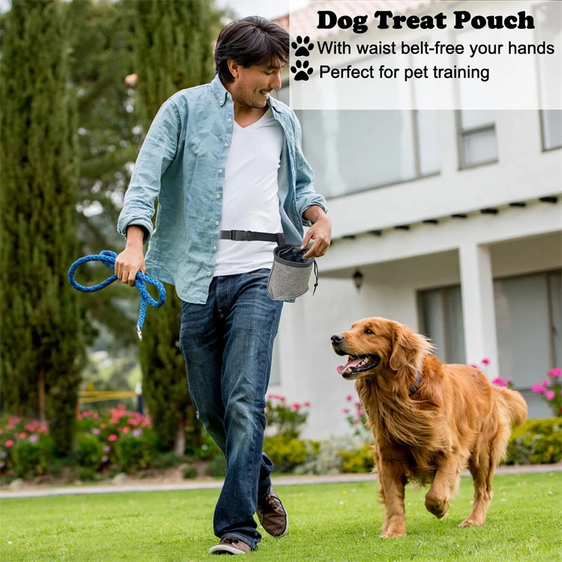 Portable Dog Training Treat Bag Reflective Puppy Snack Reward Waist Bag Pet Feed Pocket Walking Snack Pouch Detachable Supplies