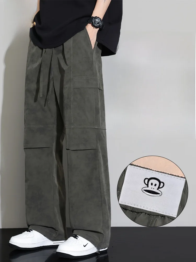 

PaulFrank American Sle Ombre Workwear Pants Men's Spring Trendy Paratrooper Casual Long Trousers Loose Straight Leg Jeans