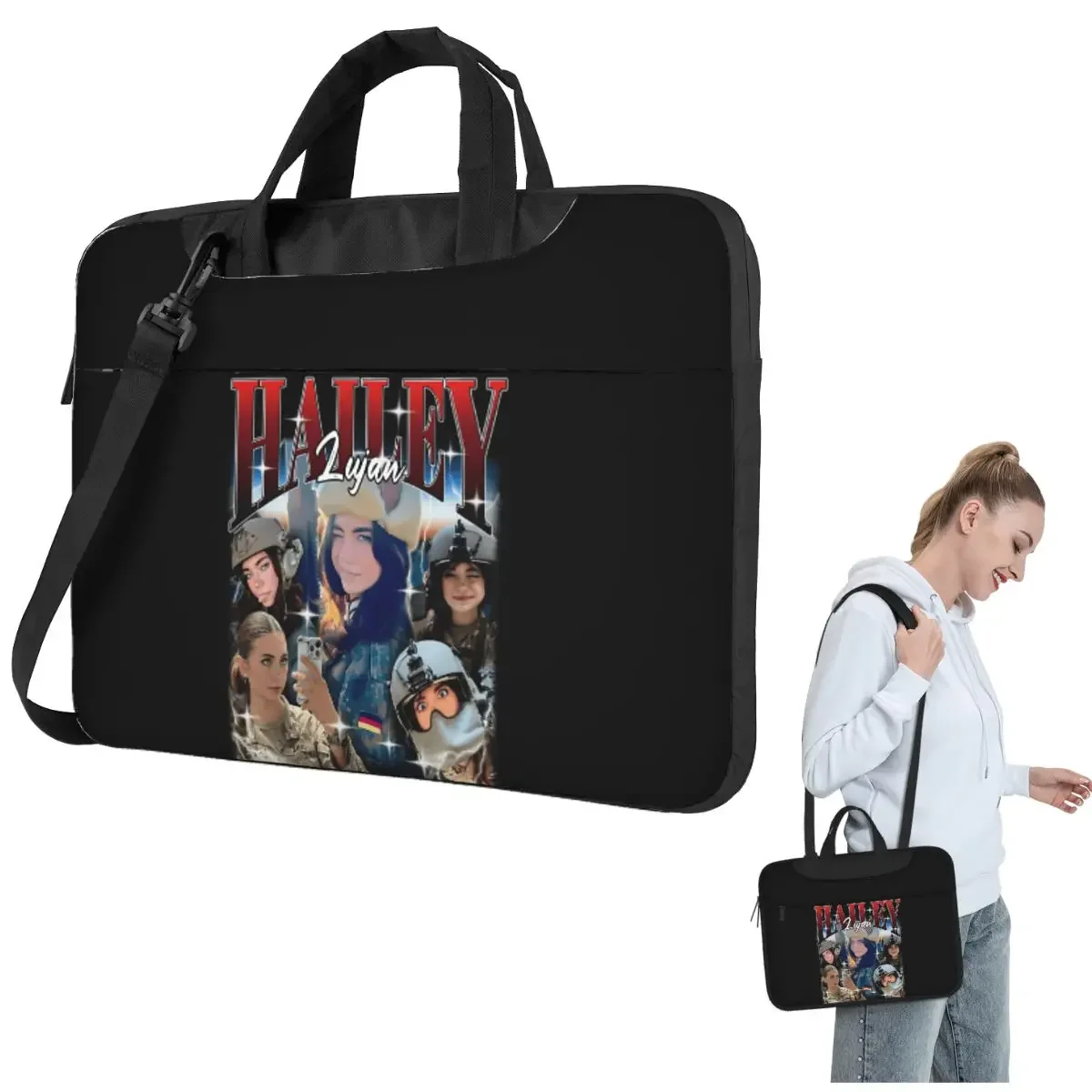 Hailey Lujan Military Inspired Fan Art Crossbody Laptop Bag Case Computer Bag 13 14 15.6 Inch Notebook Pouch for Lenovo