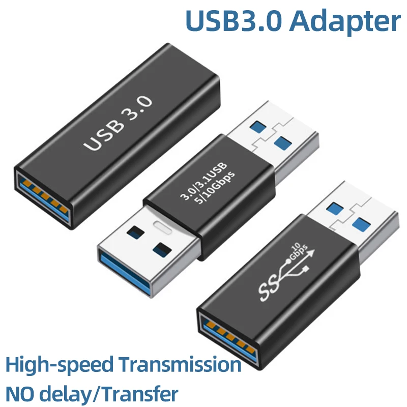 USB 3.0 Connector USB To USB Adapter 5Gbps Gen1 Male to Male Female USB Converter SSD HDD Cable Extender USB 3.0 Extension Plug