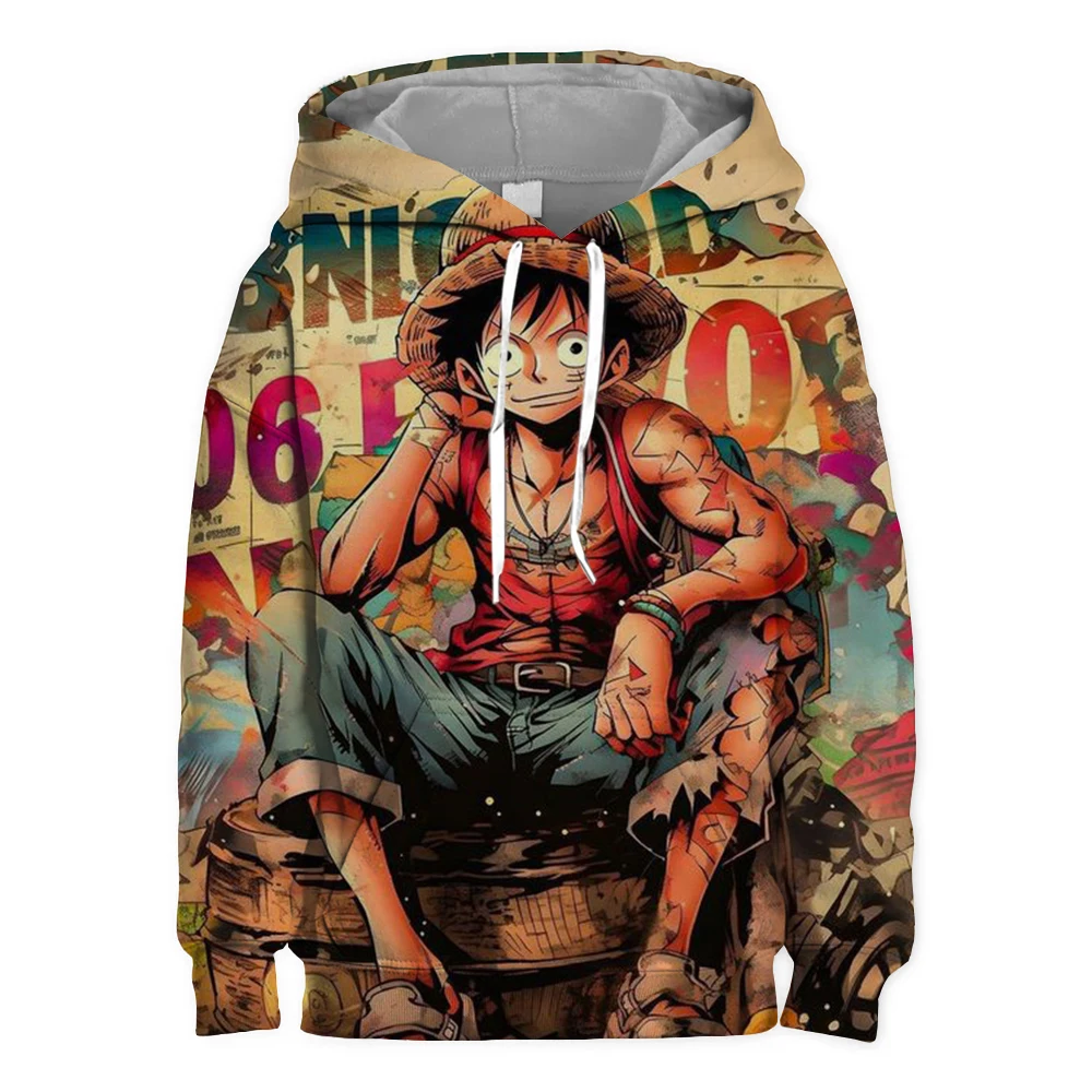 One Piece 3D Hoodies  Kids 2024 Hot Sale Anime Fashion Print Cool Casual Unisex children Soft Sweatshirt Outwear Tops