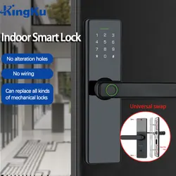 Kingku H3 TT Lock Smart Fingerprint Lock Tuya Electric Door Lock With Password RFID Passage Mode Handle APP Remote Control