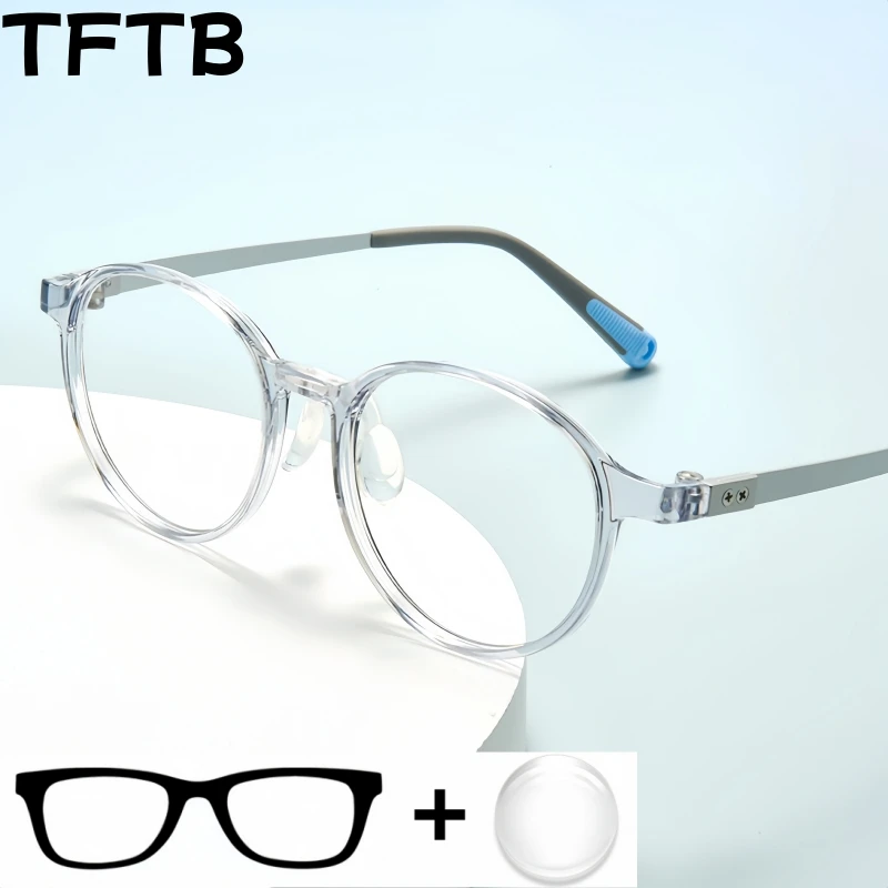 

TFTB Retro Round Optical Prescription Kids Glasses Myopia Hyperopia Blue Light Blocking UV400 Formula Eyeglasses Boy and Girl