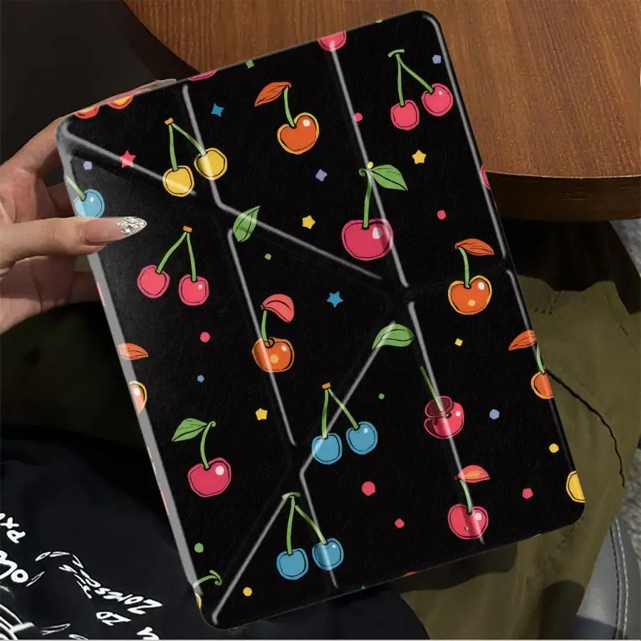 

Tablet Case For iPad Air 4 5 M3 M2 1 2 M4 11inch Pro 11th 10th 9th 8th 7th 12.9inch Mini 6 7 Pro 2025 Holder Cover Color Cherry
